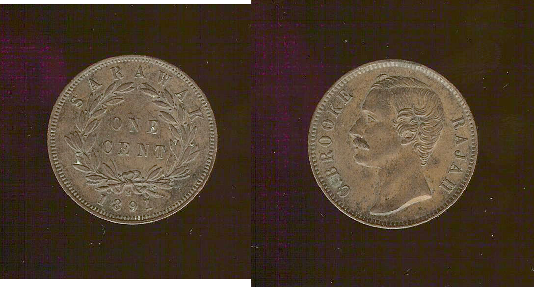 Sarawak cent 1891H gEF